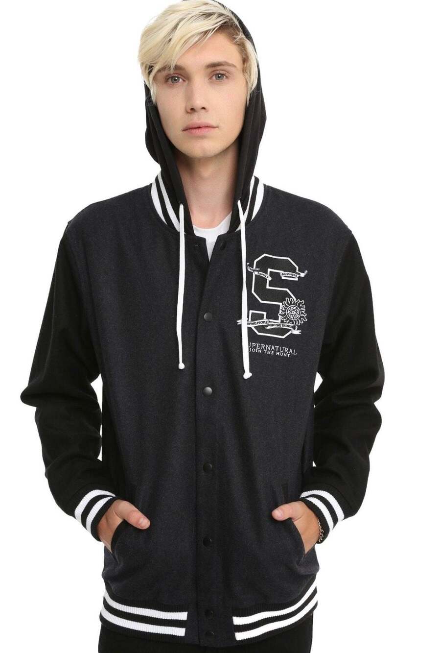 Supernatural Join The Hunt Varsity Hoodie Jacket Size Large